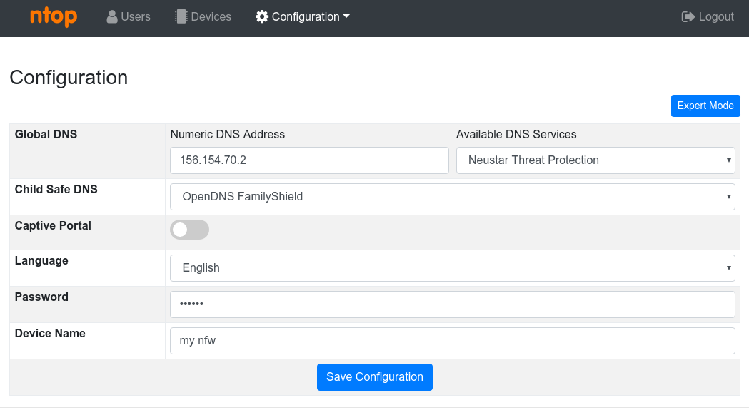 nFW Simple Config