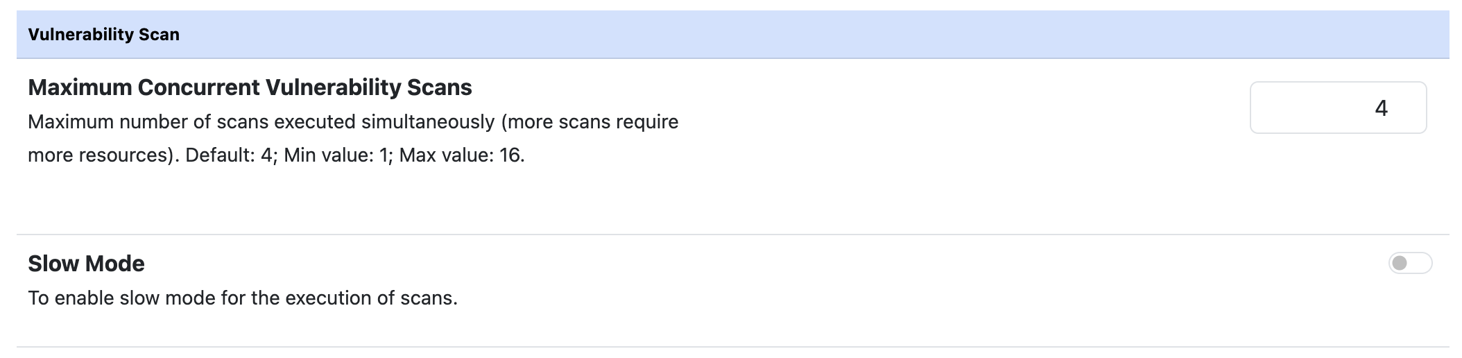 Vulnerability Scan Preferences