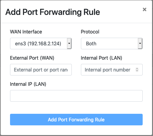 Add Port Forwarding Rule