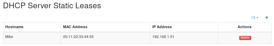 DHCP leases