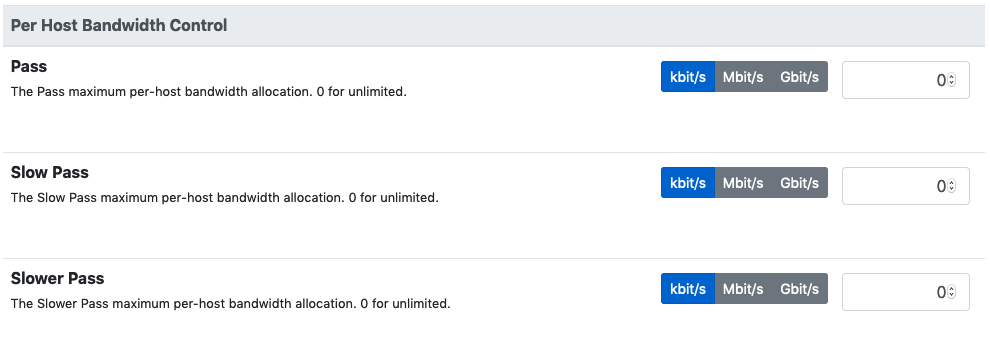 Per-Host Bandwidth Control