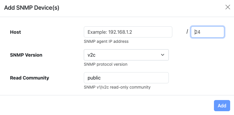 Add SNMP Device