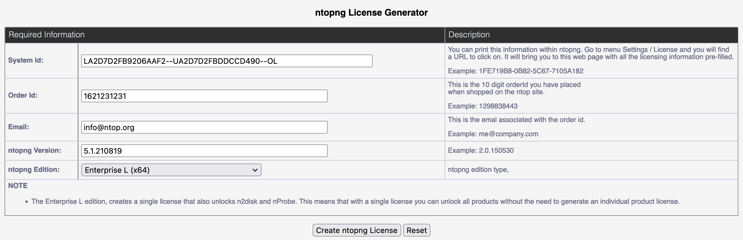 License Generation Example