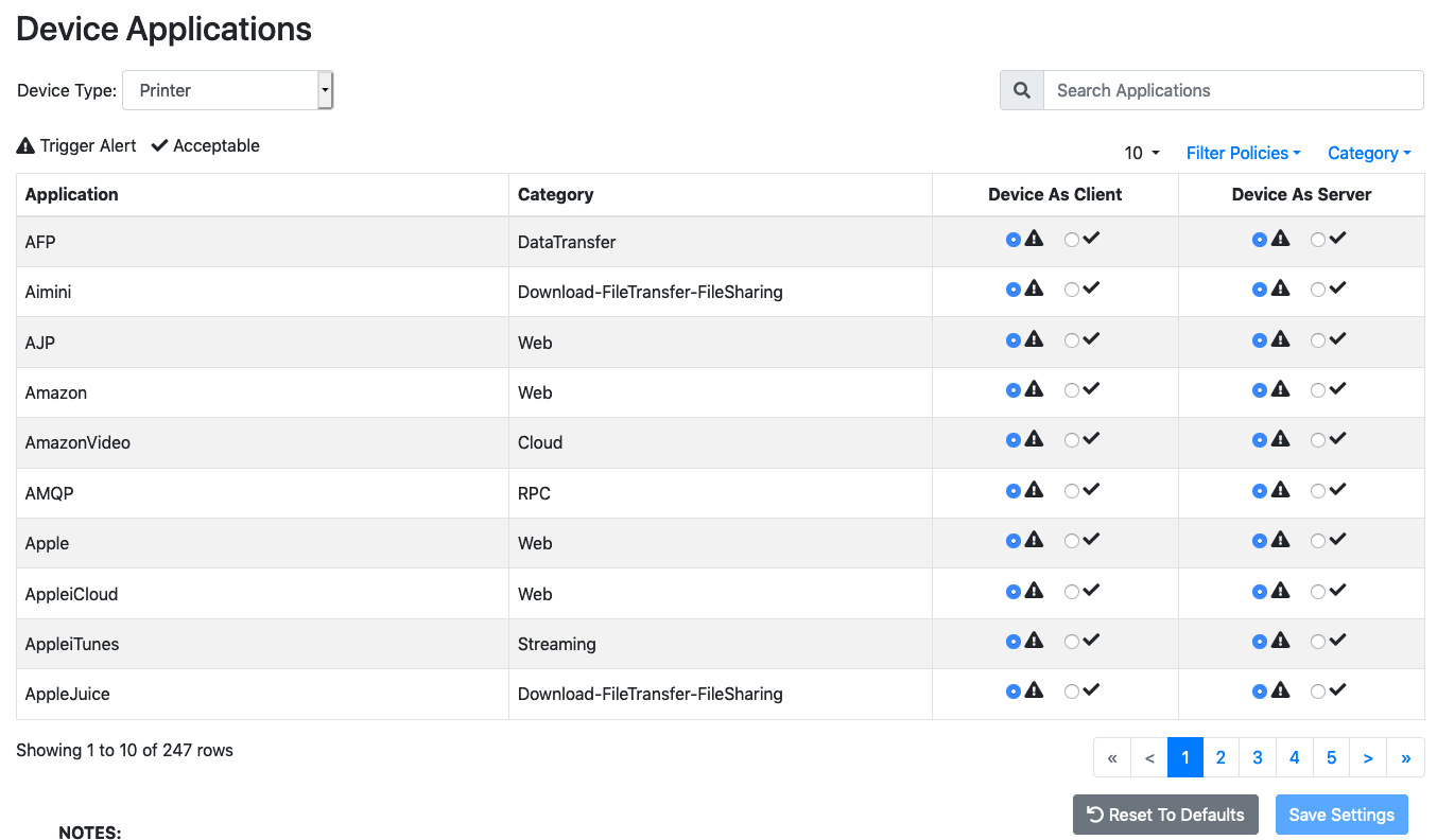 Device Protocols Configuration