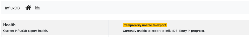 InfluxDB Temporarily Unable to Export