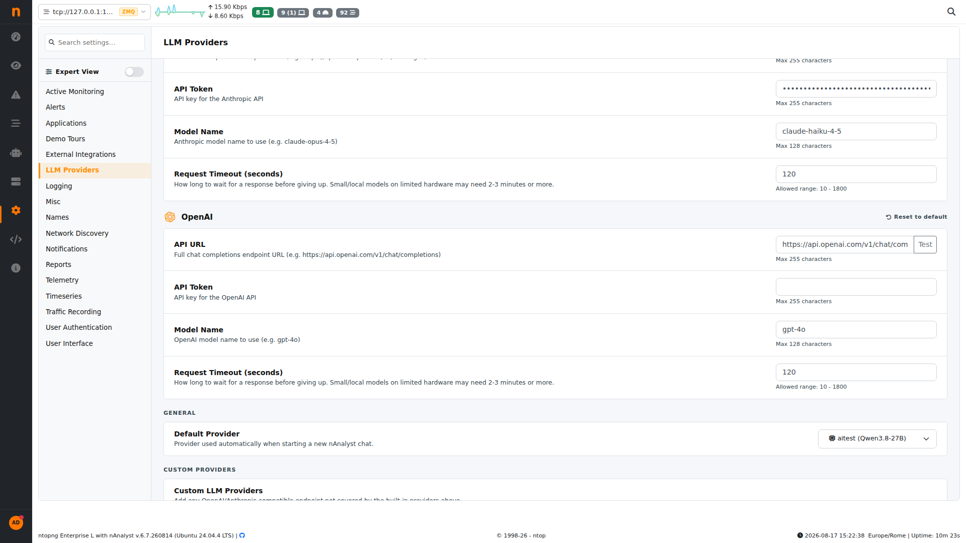 nAnalyst default provider selector