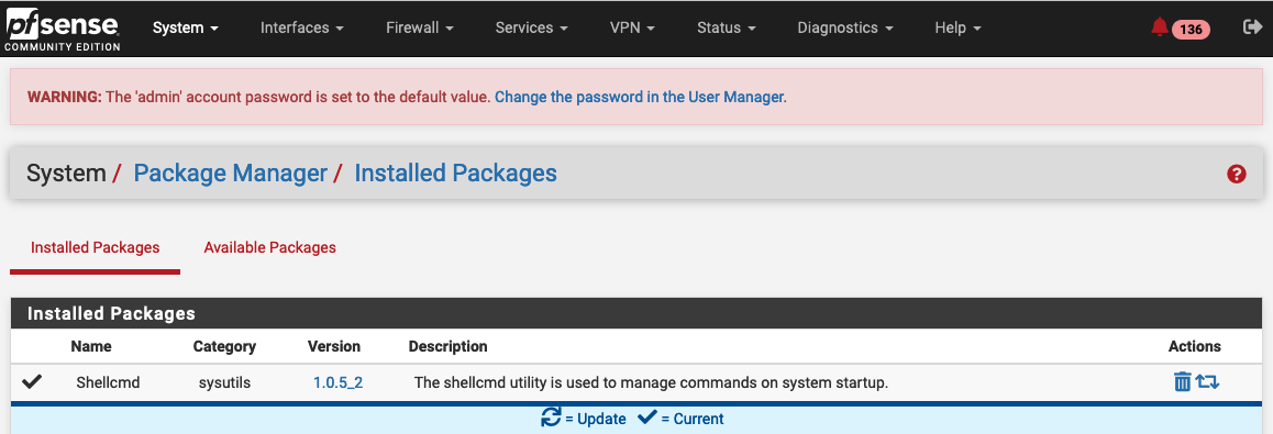 pfsense Shellcmd Install