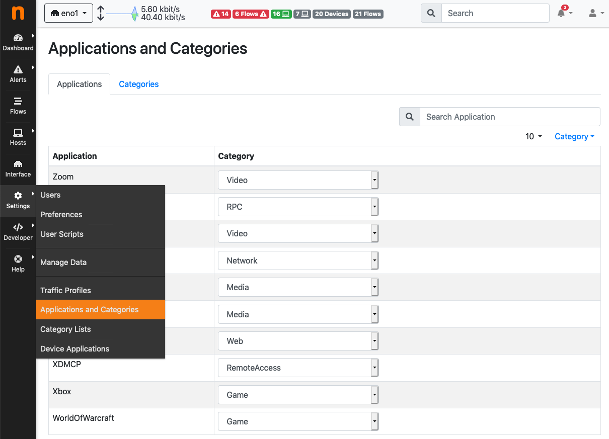 The Protocol Category editor