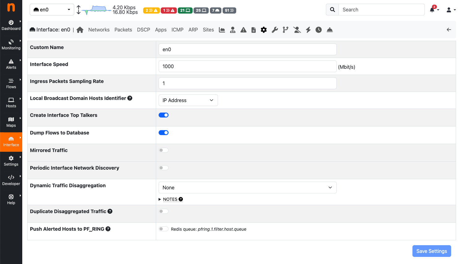 Interface Settings