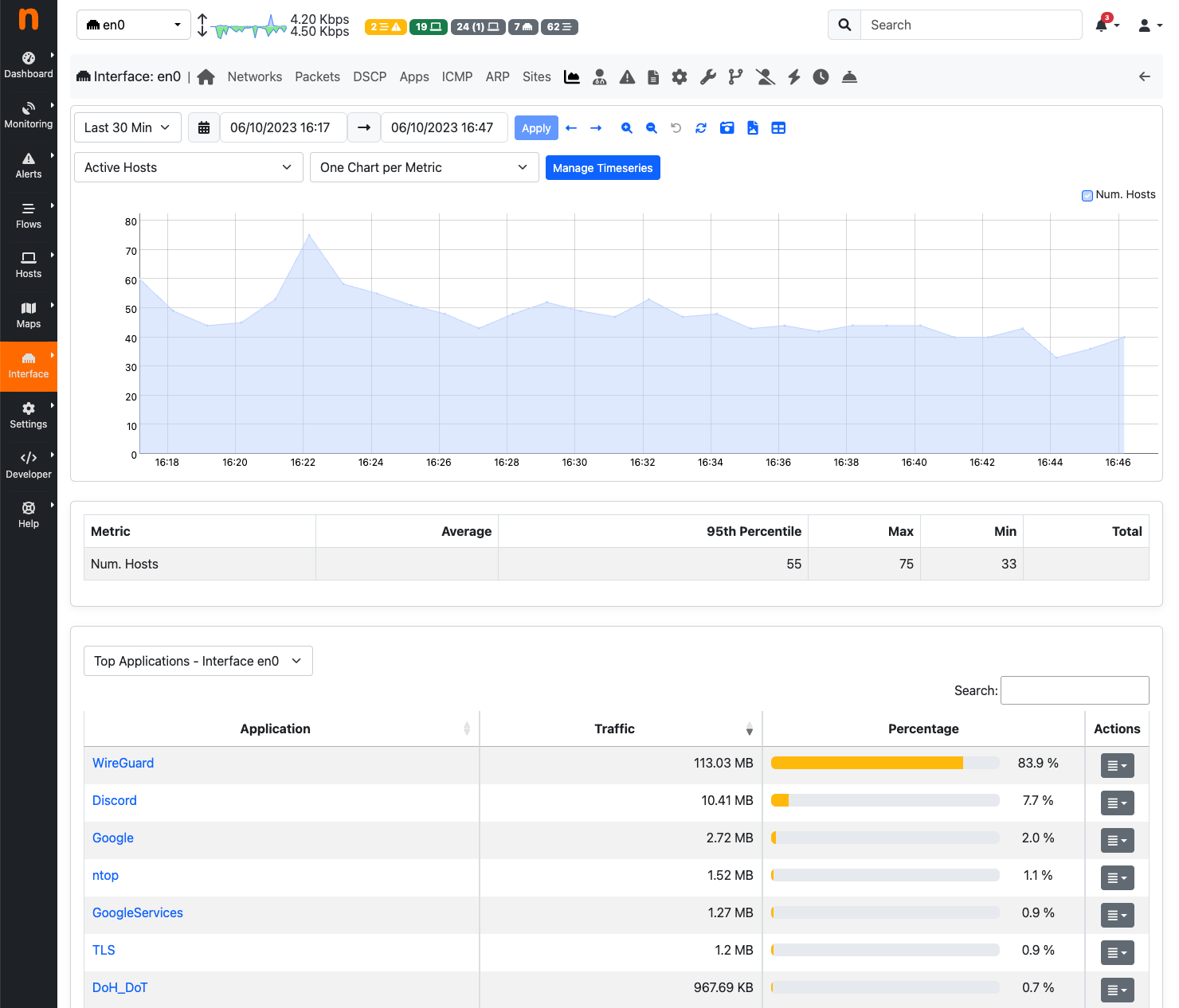 Interface Statistics View