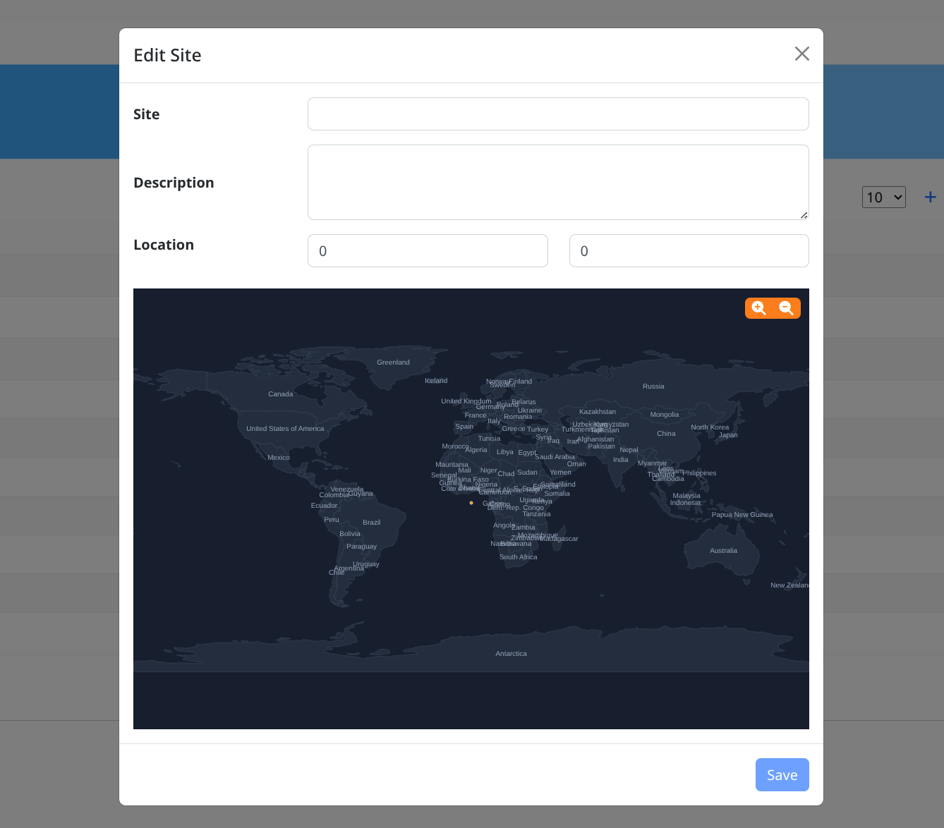 Add or Edit Site