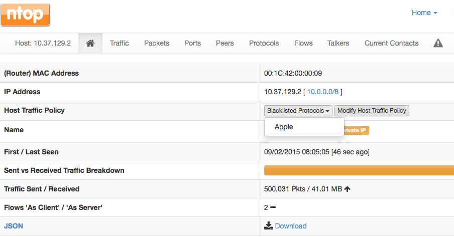 Host Traffic Policy