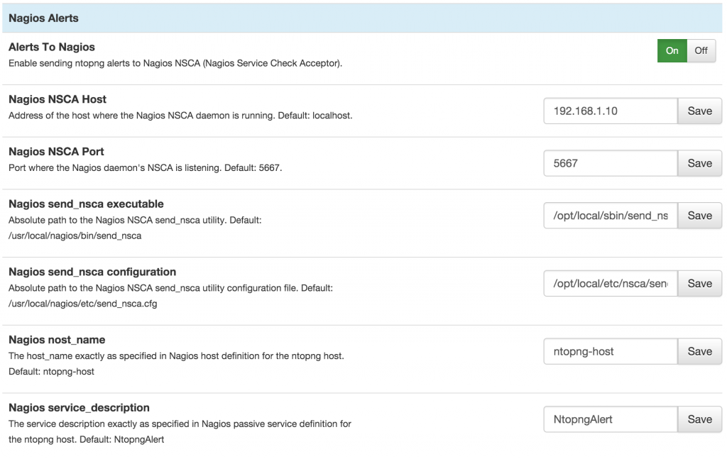 nagios settings