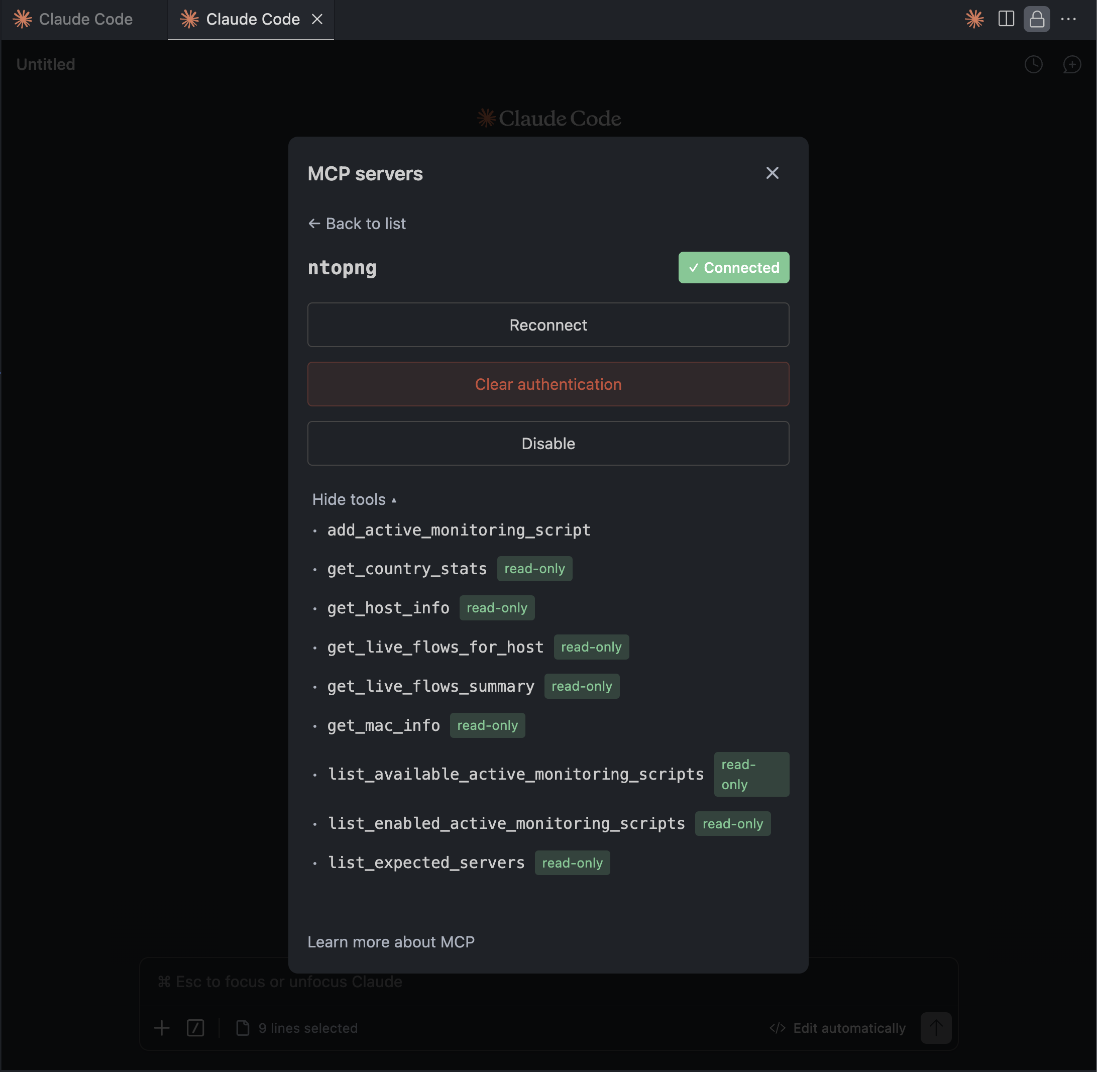 ntopng MCP Tools list